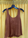 Madewell Brown Ribbed Button-Front Tank Top, Size M Women's
