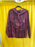 Adidas Ivy Park Women's Red and Black Snake Print Windbreaker Jacket Size 2XS