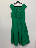 Green Cap Sleeve Midi Dress by eShakti Size large