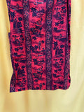 Sleeveless Red and Black Tropical Print Dress With Pockets Size Medium