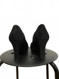 Stuart Weitzman Black Suede Peep Toe Platform Heels 7.5M
