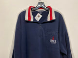 Nautica Mens Pullover Sweatshirt with Quarter Zip Size XL 100% Cotton Zip Pocket