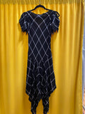 ***Black and White Checkered Max Studio Handkerchief Hem Dress Size Small
