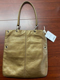 Hobo International Gold Leather Handbag with Grommet Detailing