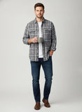 L.L. Bean Gray Plaid Button-Up Flannel Shirt Men's Long Sleeve Large