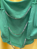 Green Women's Camisole with Chain Detail, Size M