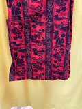 Sleeveless Red and Black Tropical Print Dress With Pockets Size Medium