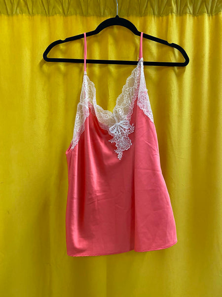 Women's Pink Camisole with Lace Trim Size Large