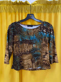 Brittany Black Petite Women's Top with Sequin Detail