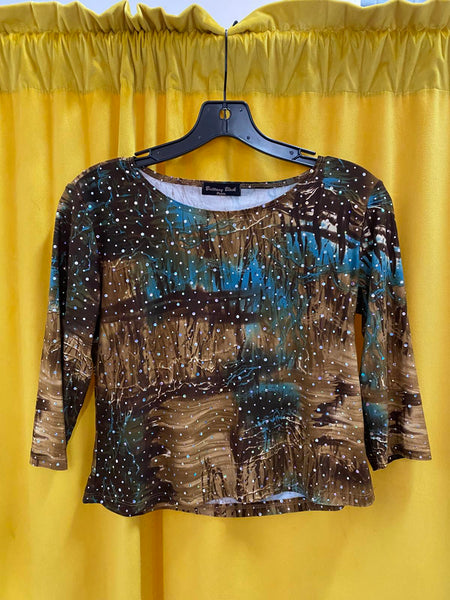 Brittany Black Petite Women's Top with Sequin Detail