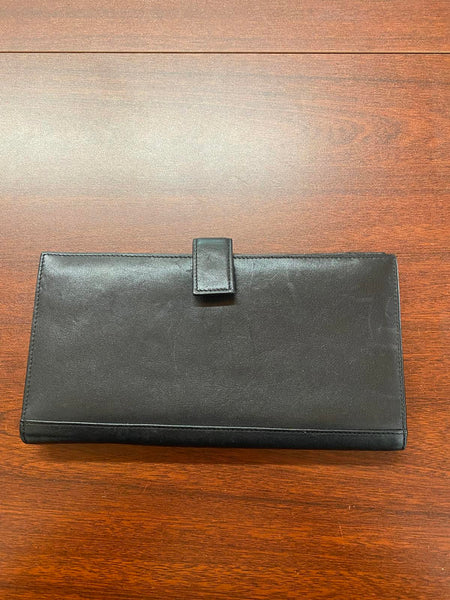 Tumi Black Leather Wallet with Multiple Card Slots