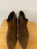 *** Brown Suede Aquatalia Women's Ankle Boots with Side Zipper Size 8.5