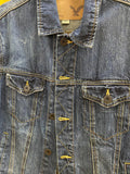 American Eagle Men's Dark Wash Denim Jacket Gold Thread Medium