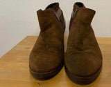 *** Brown Suede Aquatalia Women's Ankle Boots with Side Zipper Size 8.5
