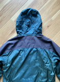 Y2K Solstice Forest Green and Purple Hooded Windbreaker Jacket Men’s Medium