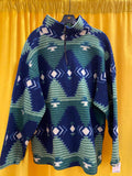 Men's Great Land Geometric Pattern Half-Zip Fleece Jacket Size Large