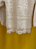 Handknitted White Women's Sweater Size Large