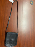 Black Leather Men's Shoulder Bag with Adjustable Strap