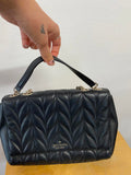 Kate Spade Black Quilted Leather Handbag with Chain Strap