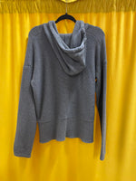 T by Alexander Wang Designer Gray Knit Hoodie Sweater 100% Cotton Cozy Small