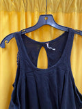 Free People Black Embroidered Tank Top Size Medium