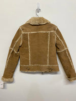 Wilson’s Leather Light Brown Tan Suede Faux Shearling Jacket for Women XS