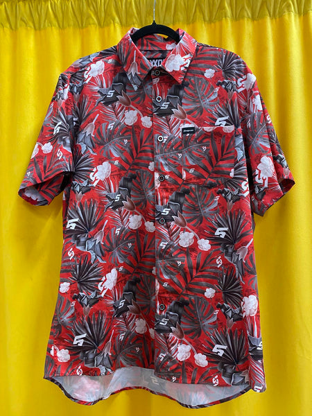 Dixxon Men's Limited Edition Red Floral Button-Up Shirt