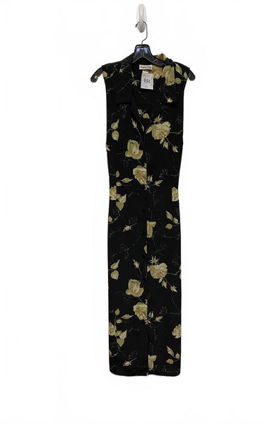 Garment City California Y2K Black Maxi Dress with Yellow Floral Print Size 18W