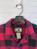Field & Stream Red Black Buffalo Plaid Flannel Button Front Shirt Size XL Cotton