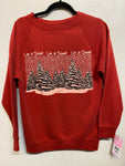 vintage “Let it Snow” trees sweatshirt