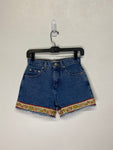 Vintage tapestry hem shorts