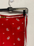 Red High Sierra paisley wrap skirt