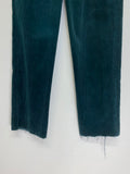 Vintage Dark Green Pleated Cord Pants