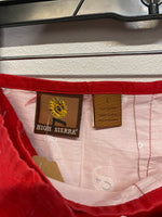 Red High Sierra paisley wrap skirt