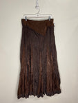 Brown crinkle textured maxi skirt