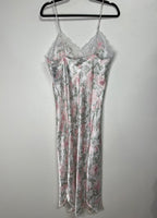 vtg pink floral slip dress