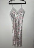 vtg pink floral slip dress
