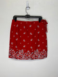 Red High Sierra paisley wrap skirt
